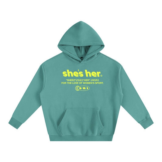 Oversized Classic SHI Hoodie - Aqua