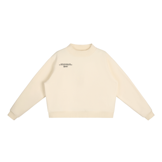 Team Issue Mock Neck Sweatshirt - Apricot Cream