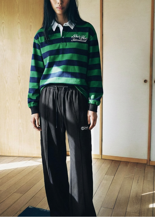 SHI Barrel Leg Sweatpants - Black