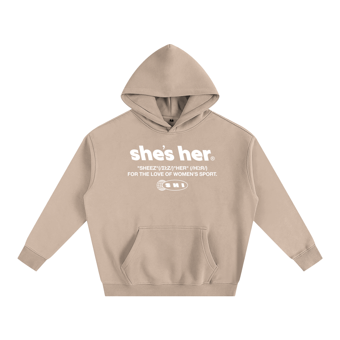 Oversized Classic SHI Hoodie - Tan