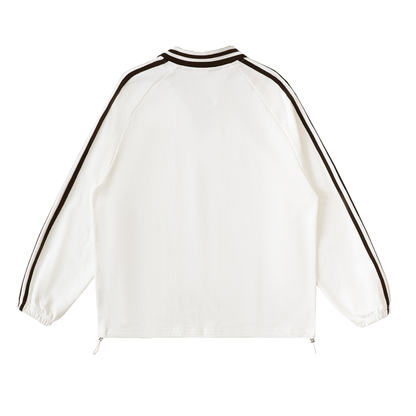 Pre-game Lapel Collar Sweatshirt - White