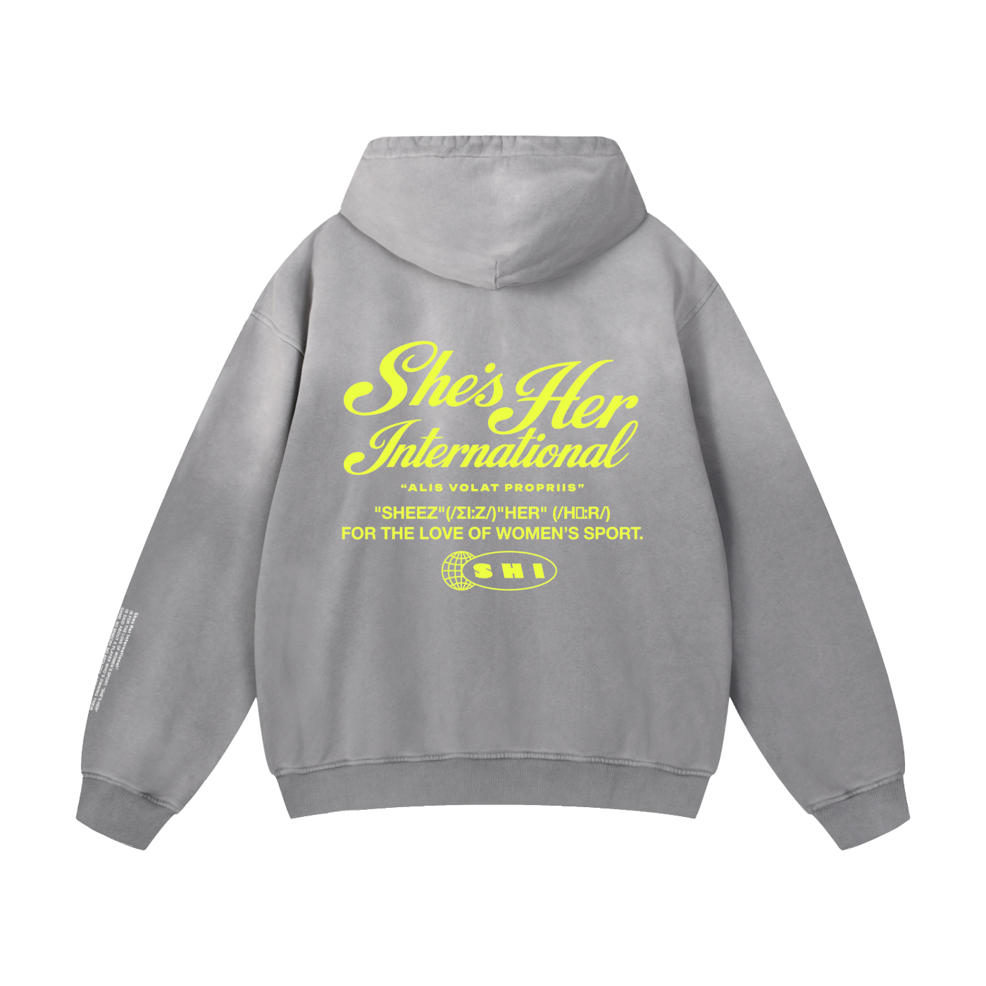 Sunfaded Script Hoodie - Gray