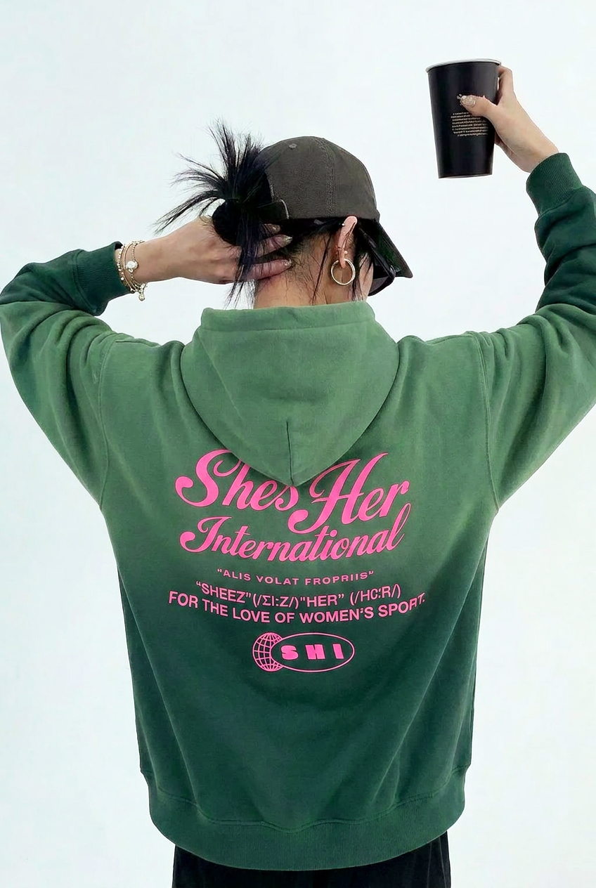 Sunfaded Script Hoodie - Green