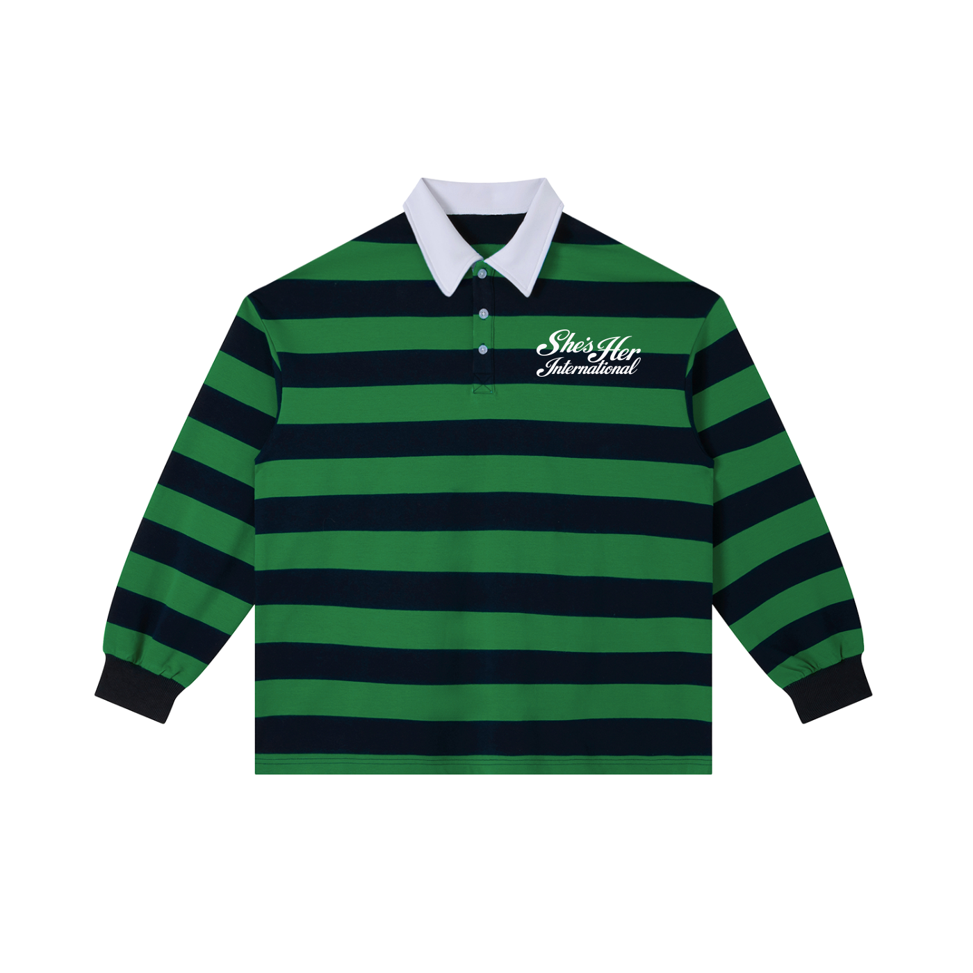 Spring Script Rugby Shirt - Green