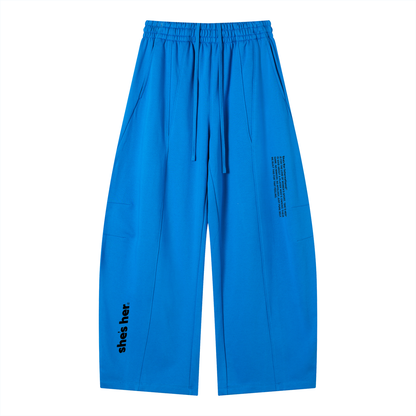 SHI Worldwide Barrel Leg Sweatpants - Blue