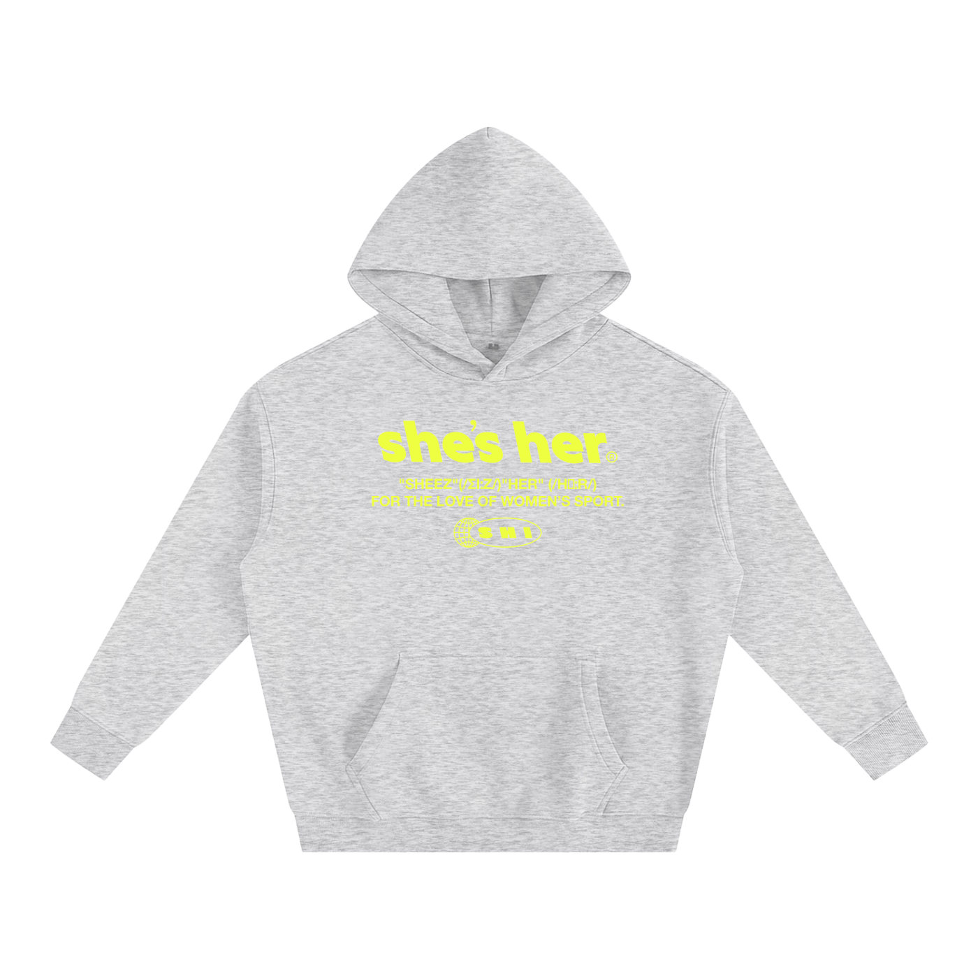Oversized Classic SHI Hoodie - Flower Gray