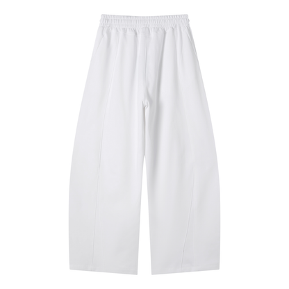 Spring Script Barrel Sweatpants - White