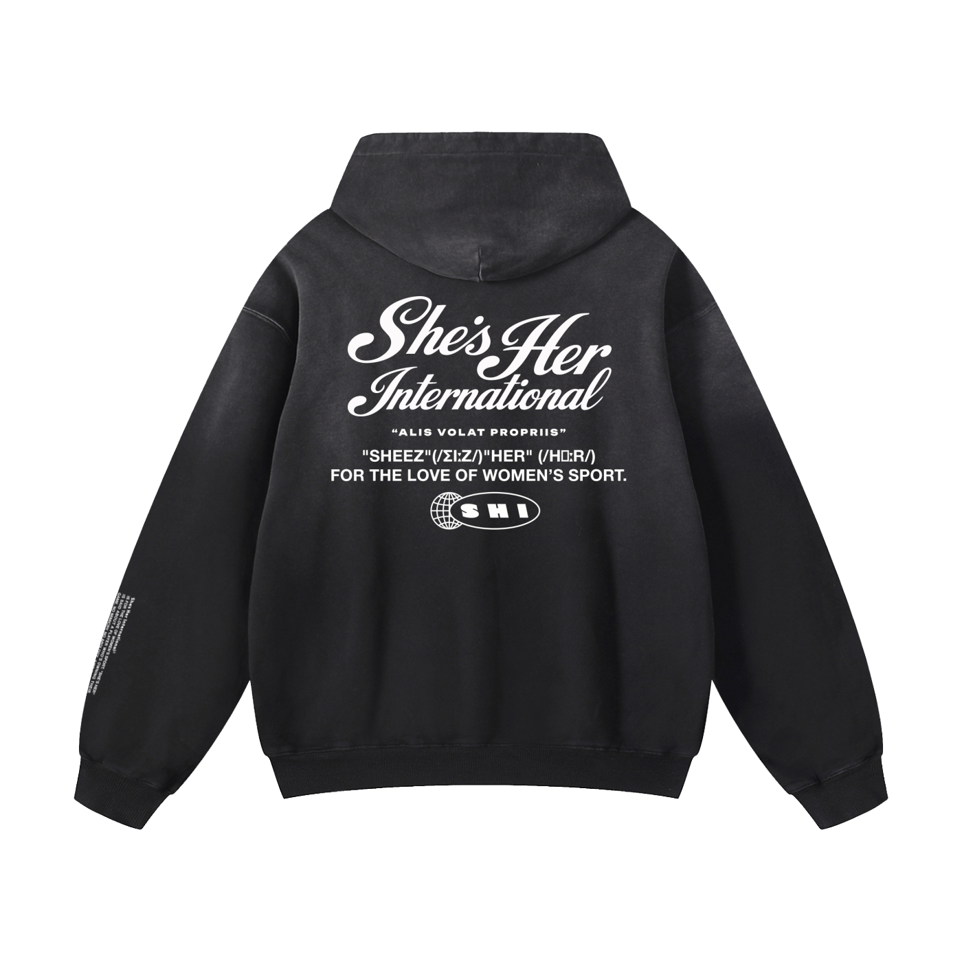 Sunfaded Script Hoodie - Black
