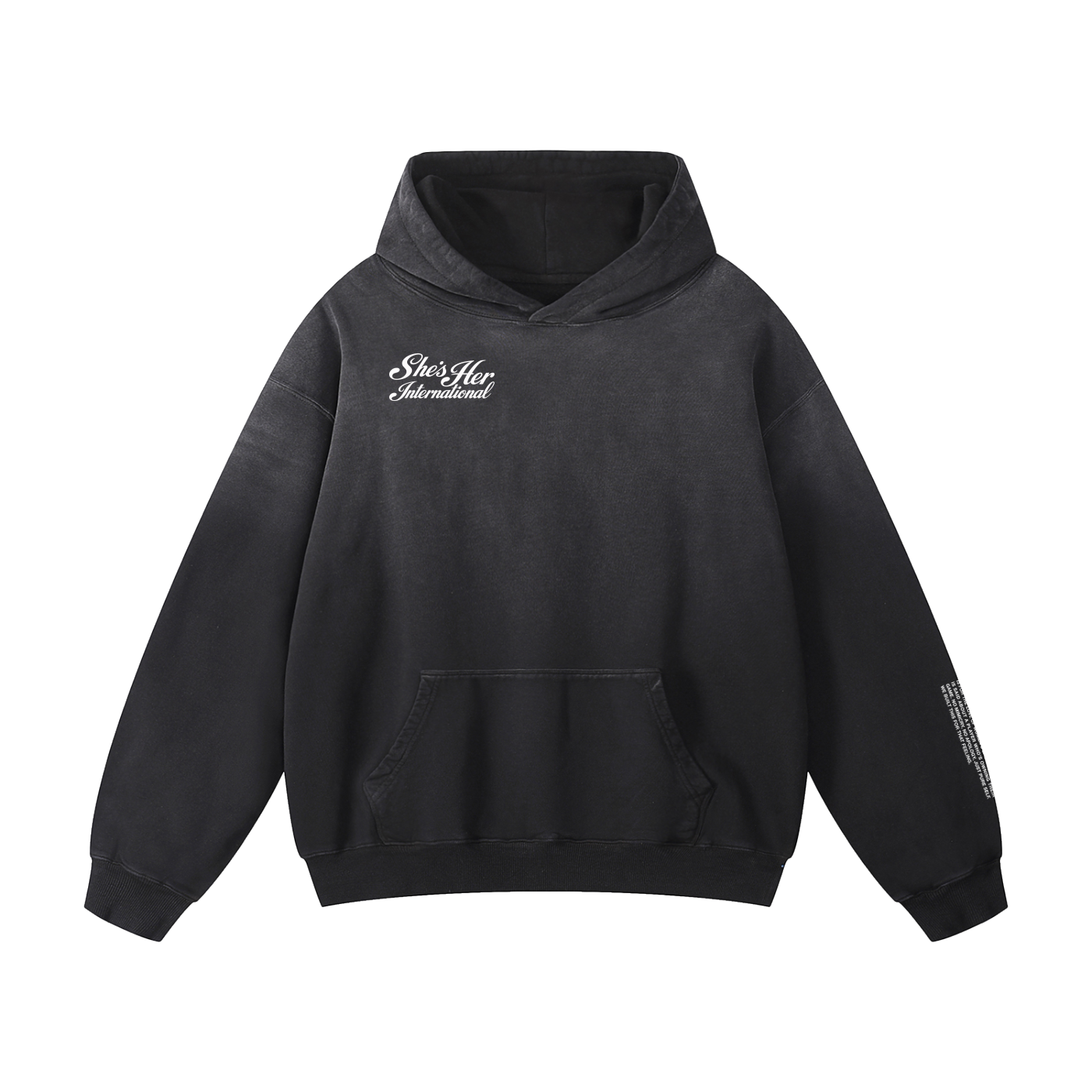 Sunfaded Script Hoodie - Black