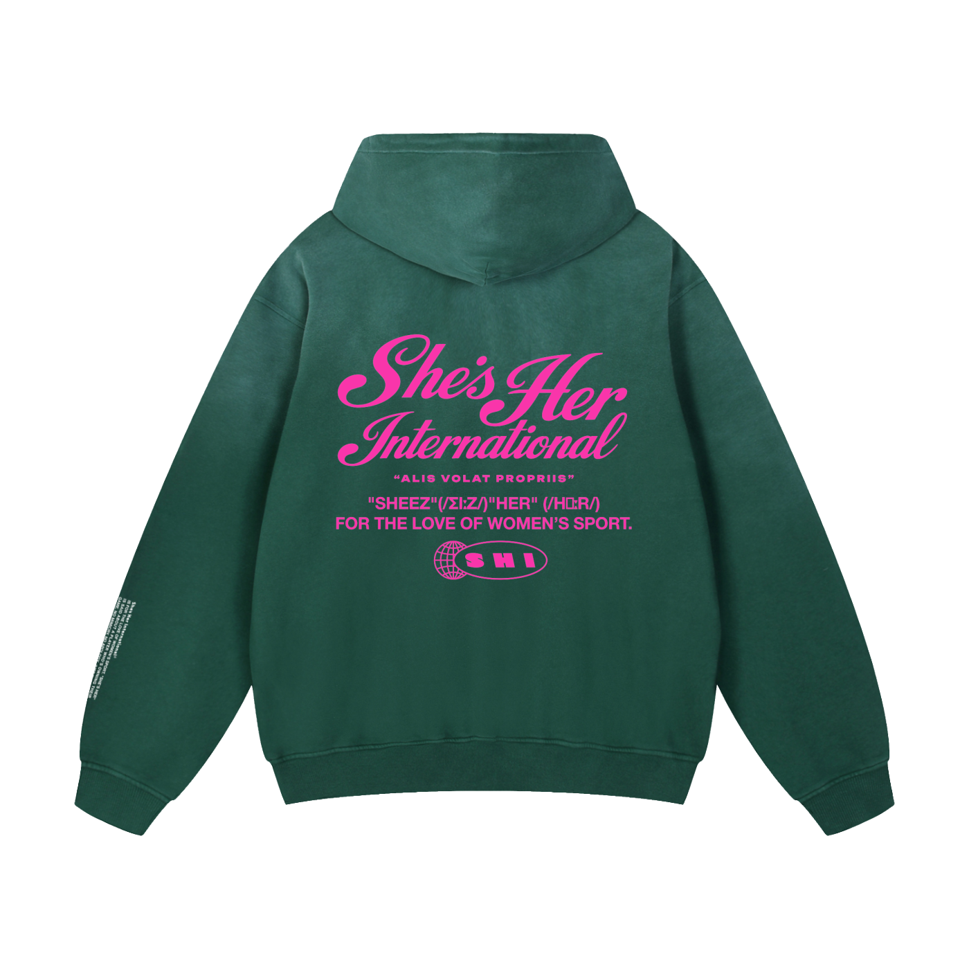 Sunfaded Script Hoodie - Green