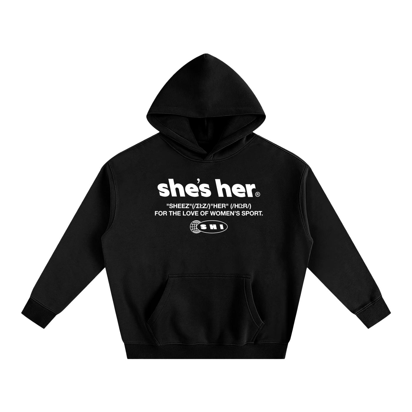 Oversized Classic SHI Hoodie - Black