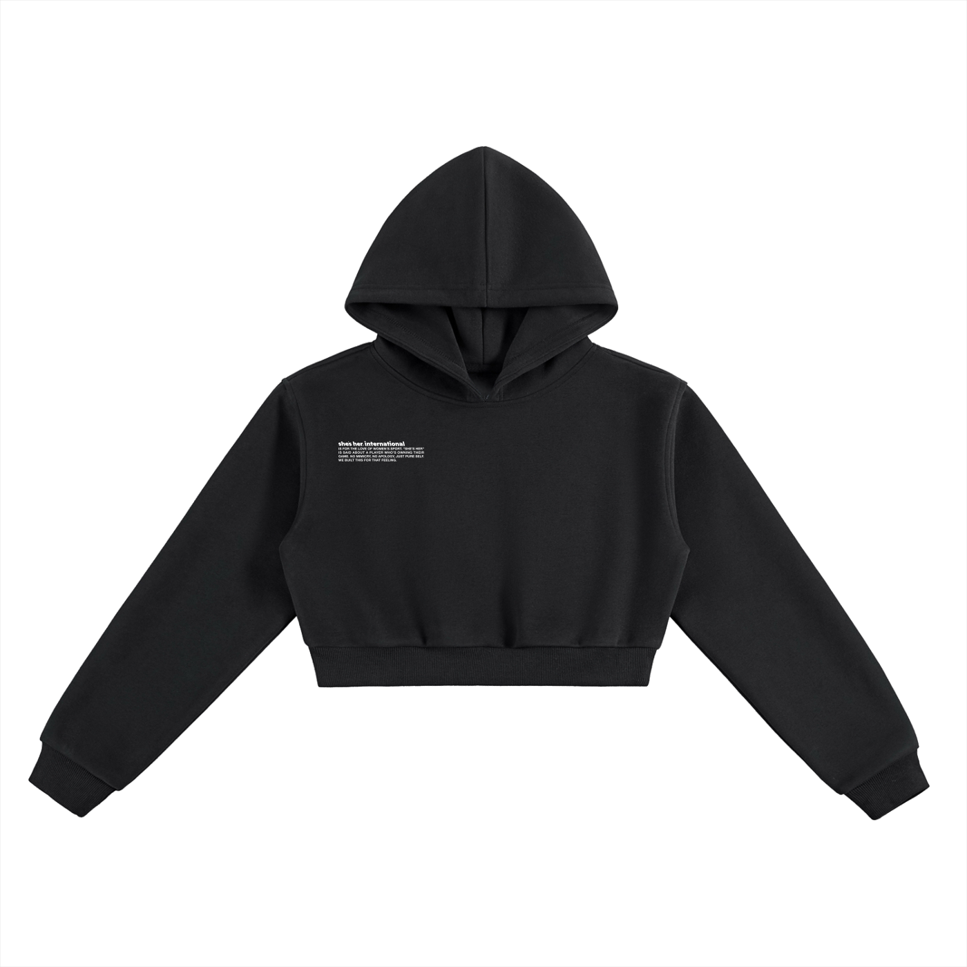 Set Match Cropped Hoodie - Black