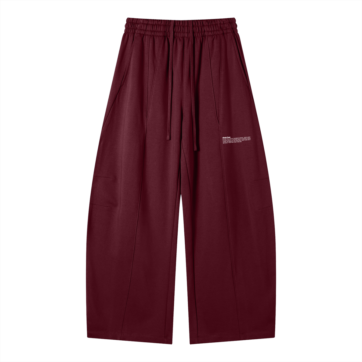 SHI Barrel Leg Sweatpants - Wine