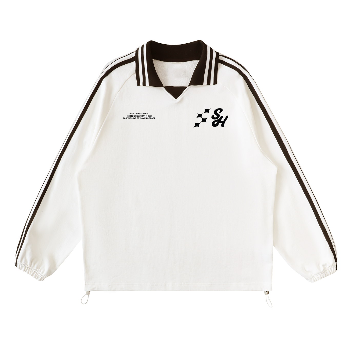 Pre-game Lapel Collar Sweatshirt - White