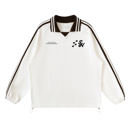 Pre-game Lapel Collar Sweatshirt - White