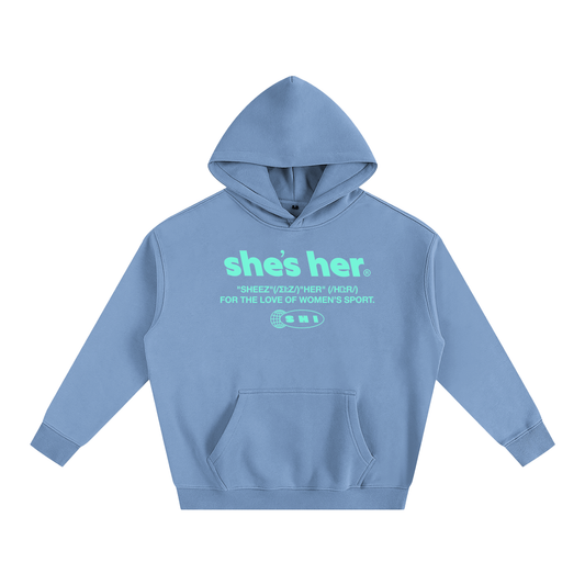 Oversized Classic SHI Hoodie - Ice Blue