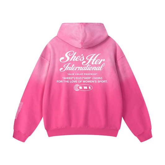 Sunfaded Script Hoodie - Pink