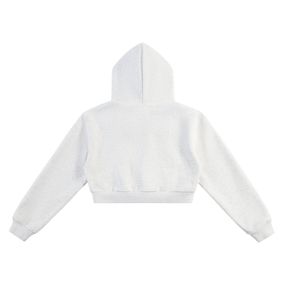 Set Match Cropped Hoodie - Flower Gray