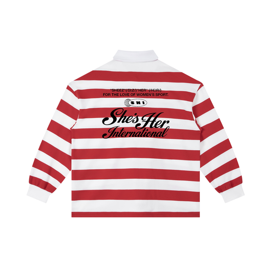 Spring Script Rugby Shirt - Red