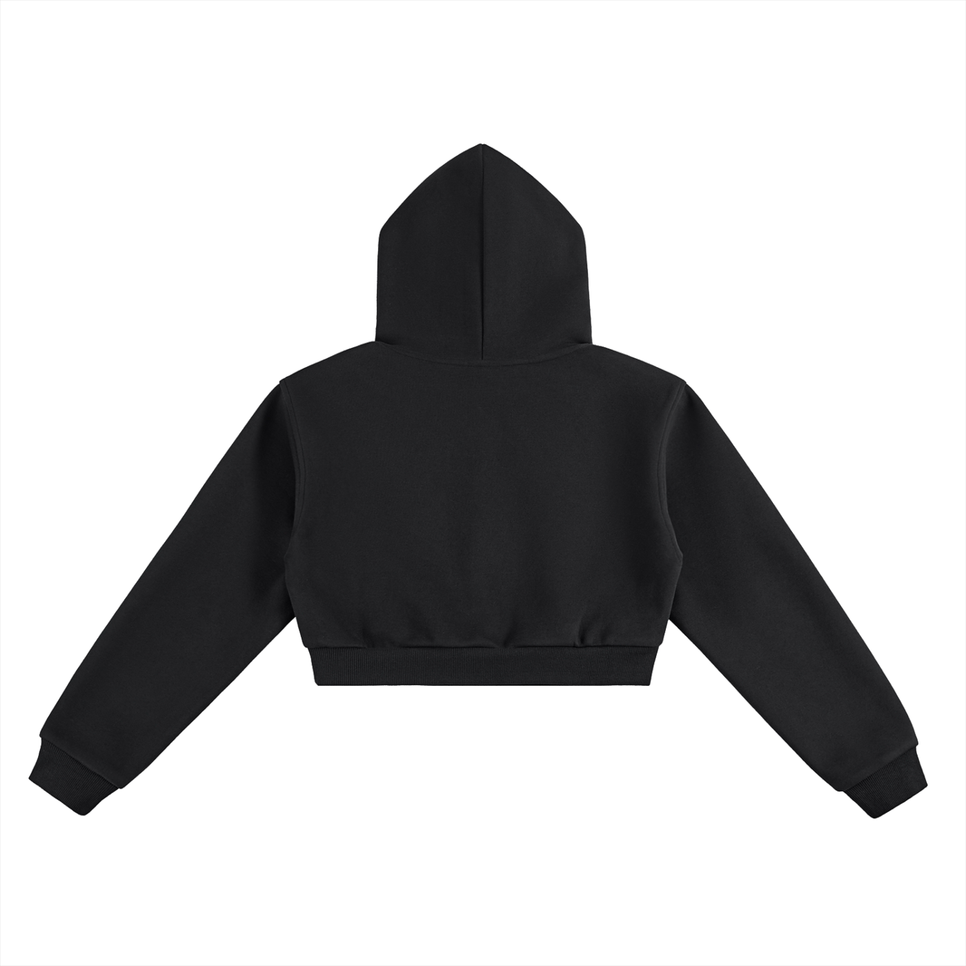Set Match Cropped Hoodie - Black