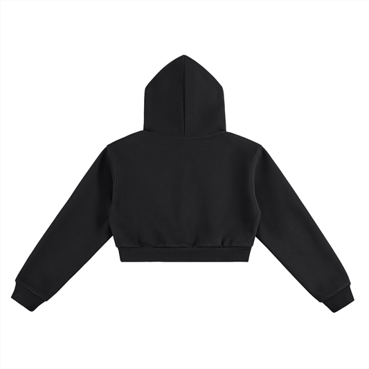 Set Match Cropped Hoodie - Black