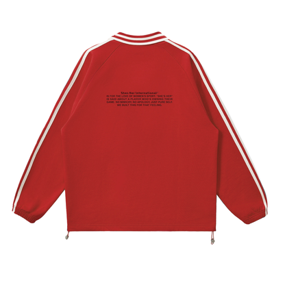 Pre-game Lapel Collar Sweatshirt - Red
