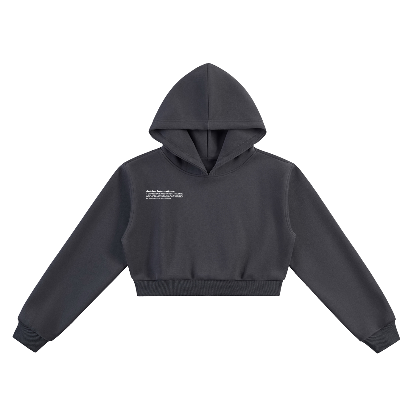 Set Match Cropped Hoodie - Charcoal Grey