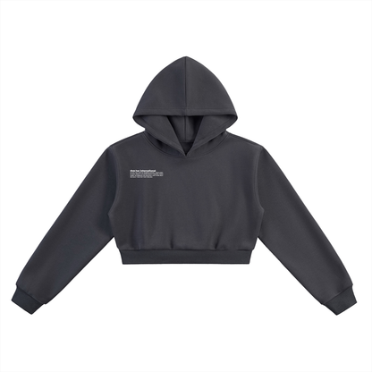 Set Match Cropped Hoodie - Charcoal Grey