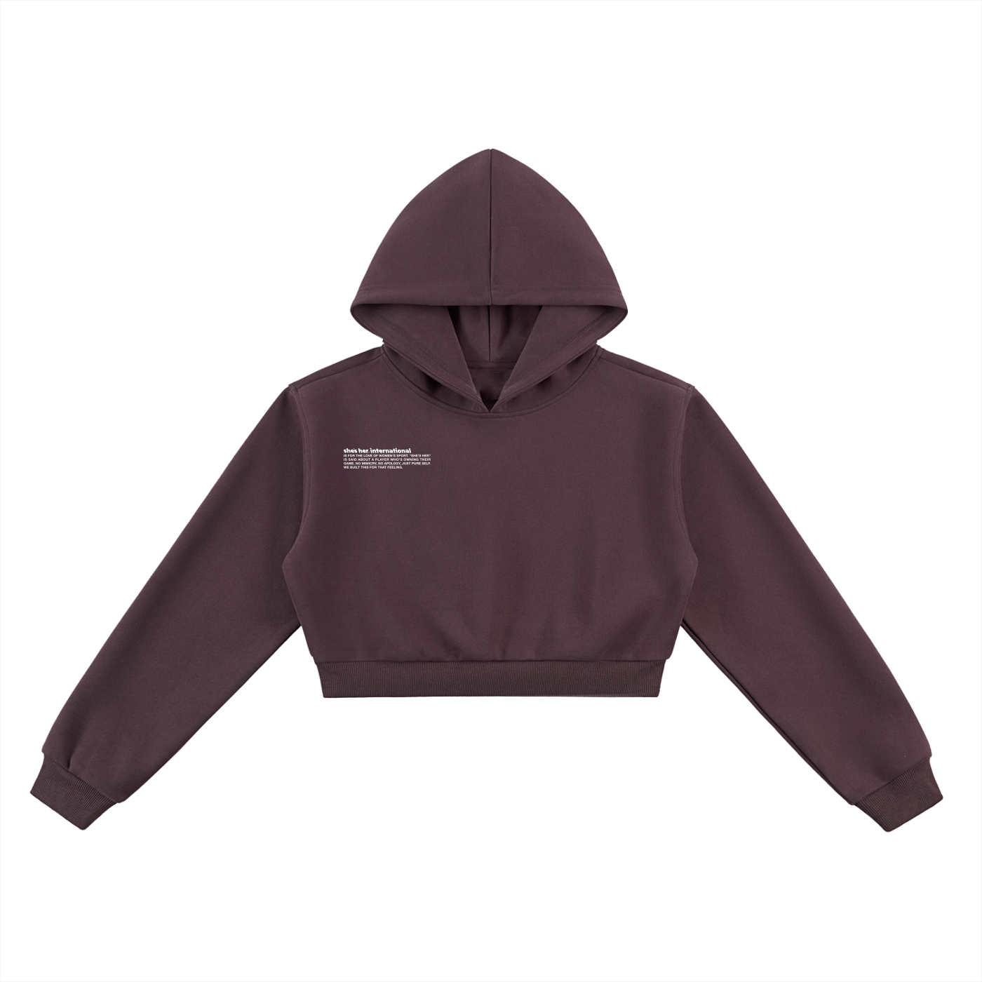 Set Match Cropped Hoodie - Burgundy