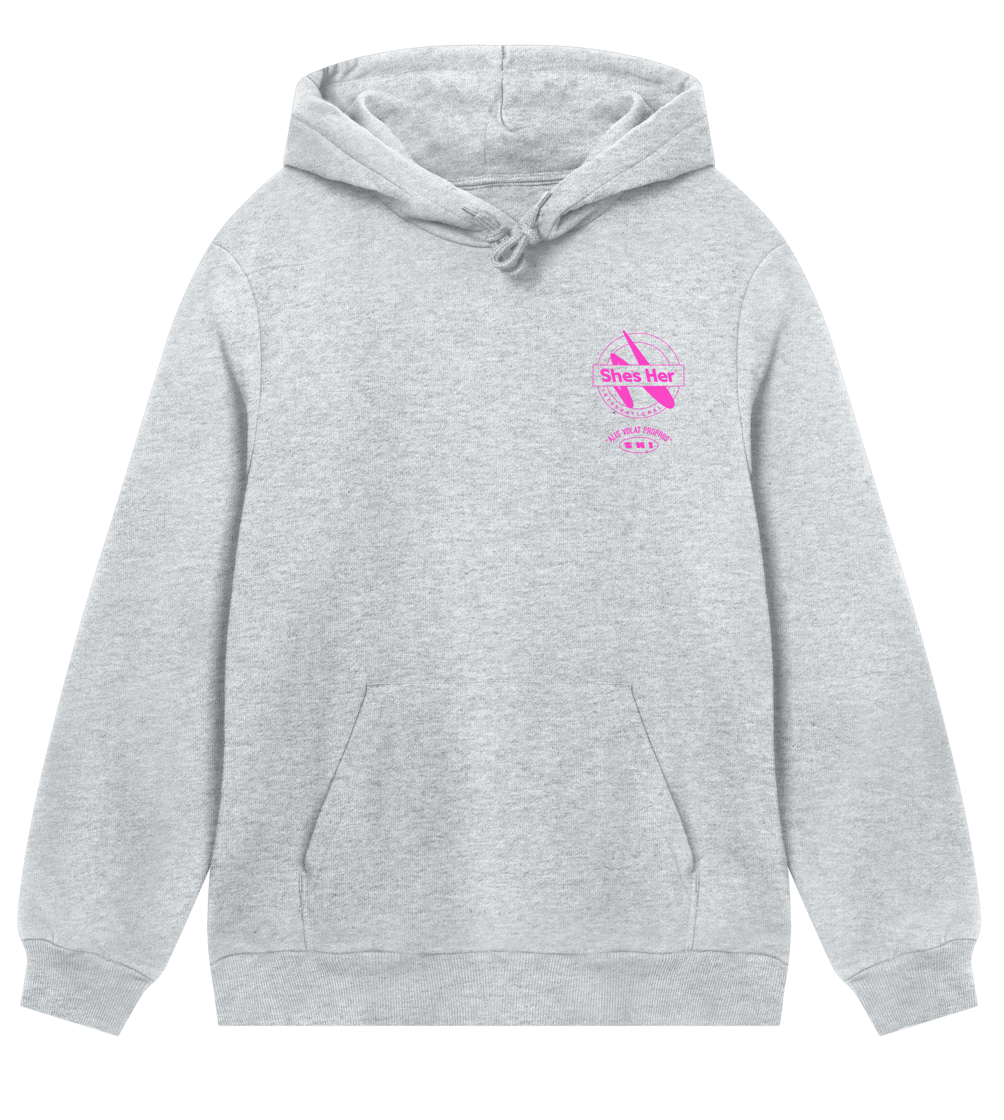 Classic Hoodie Grey & Hot Pink