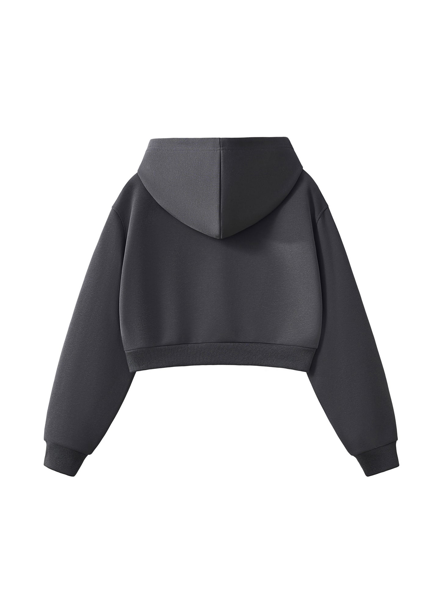 Set Match Cropped Hoodie - Charcoal Grey