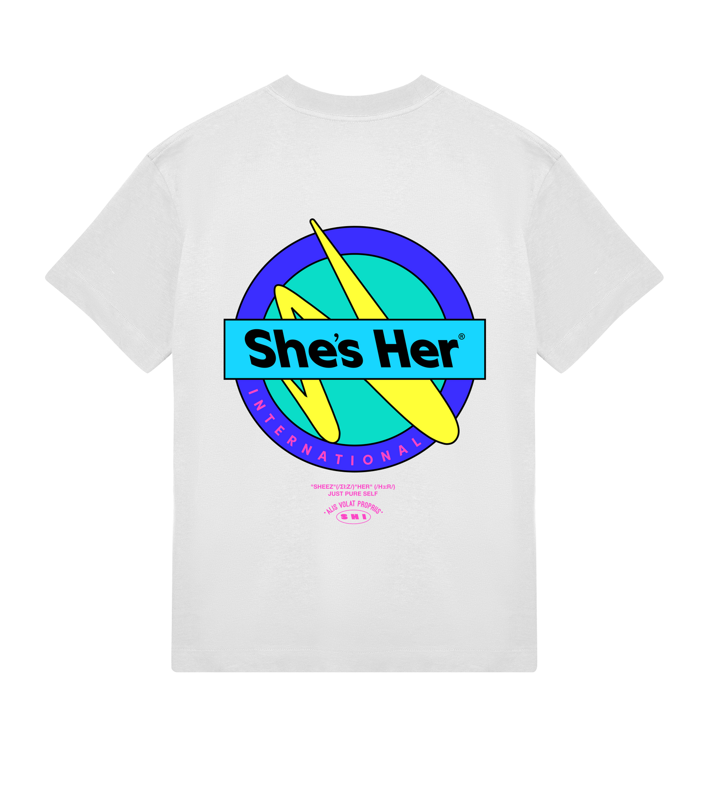 Oversized Tee Off-Black & Blue