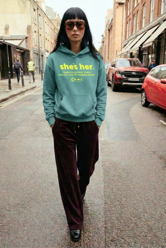 Oversized Classic SHI Hoodie - Aqua