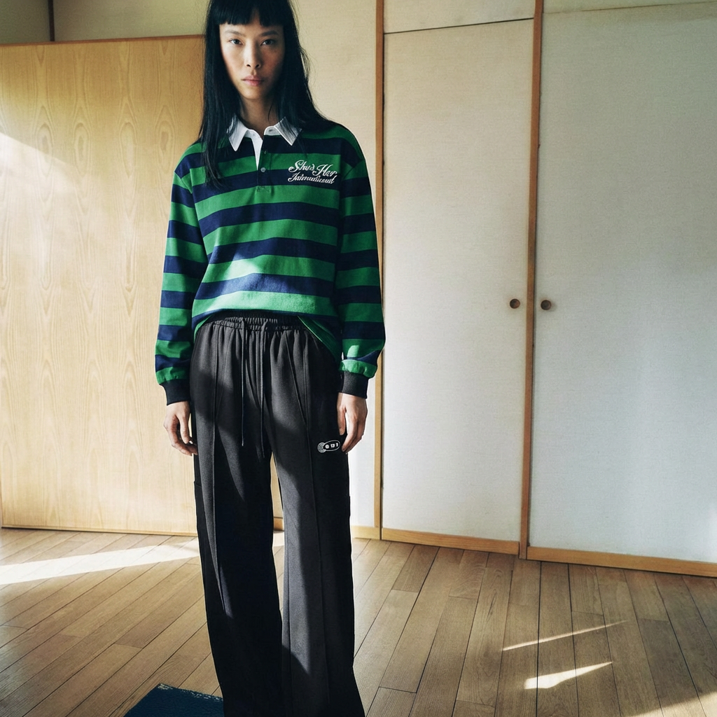 Spring Script Rugby Shirt - Green