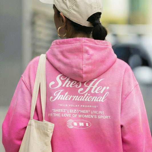 Sunfaded Script Hoodie - Pink
