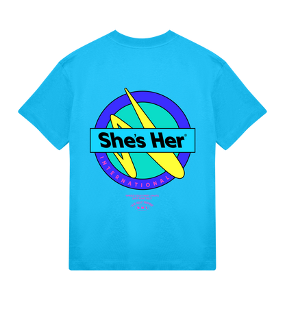 Oversized Tee Off-Black & Blue