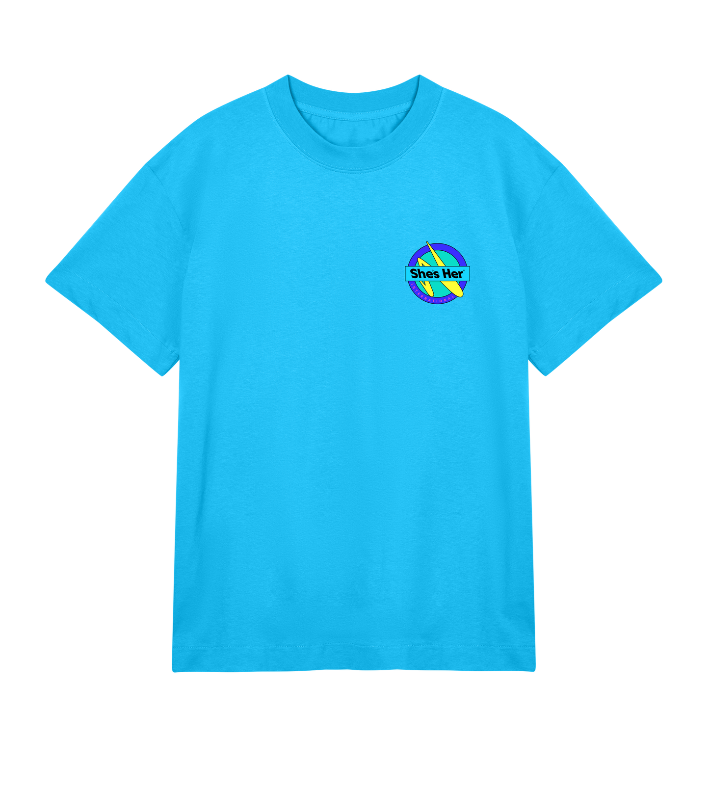 Oversized Tee Off-Black & Blue