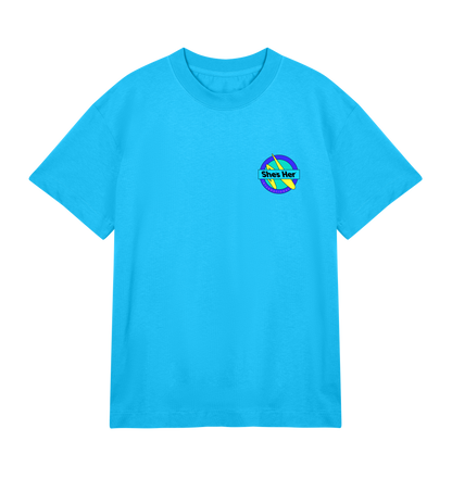 Oversized Tee Off-Black & Blue