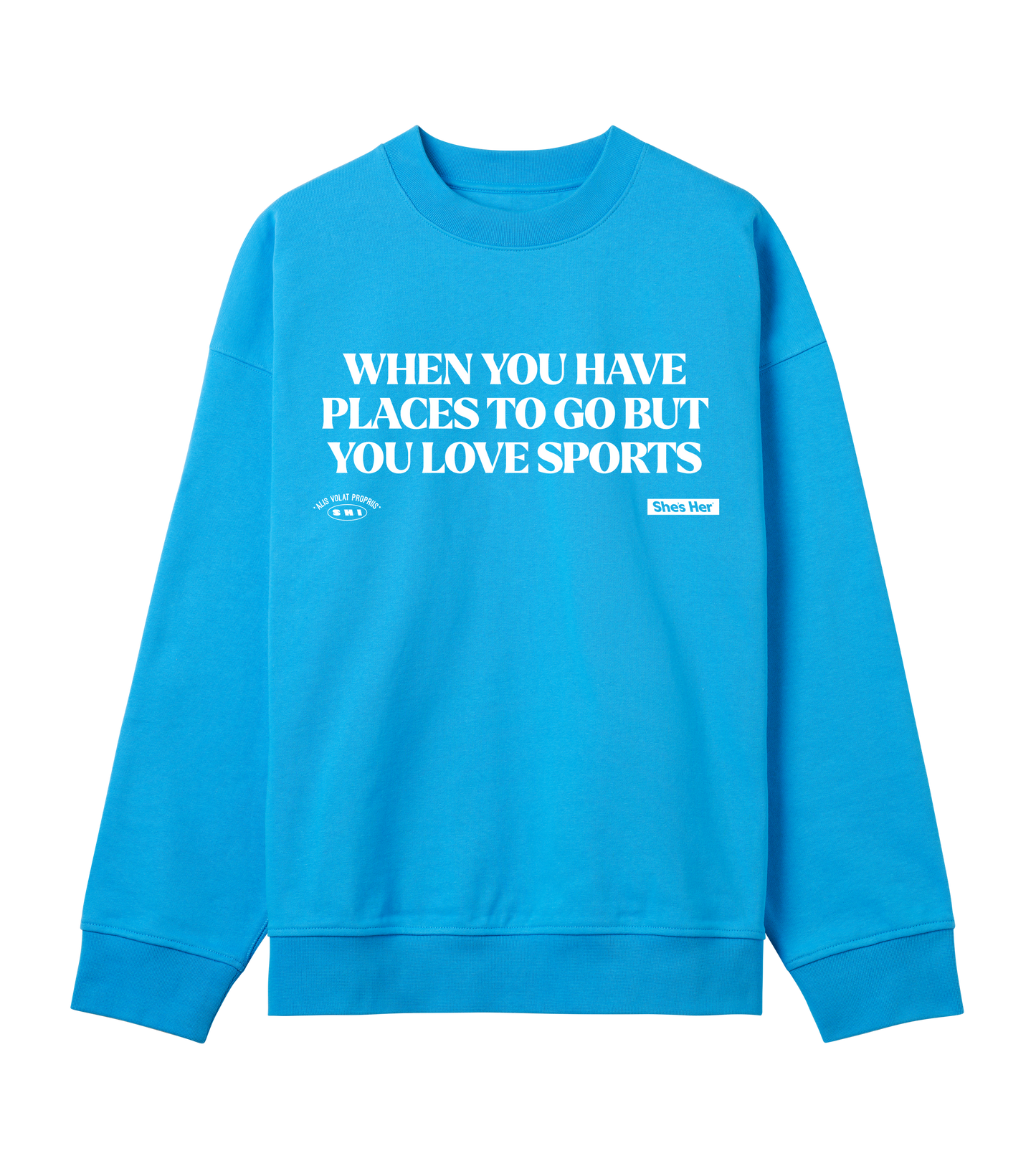 Oversized Love Sports Sweatshirt Blue