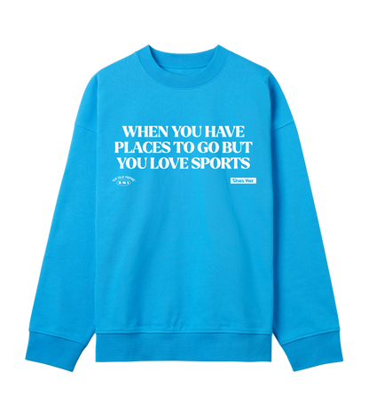 Oversized Love Sports Sweatshirt Blue